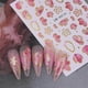 thumbnail image 3 of 2 Sheets 3D Spring Flower Nail Stickers Cherry Blossom Nail Art Stickers Design Golden Edge Pink Floral Nail Decals, 3 of 5