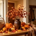 thumbnail image 5 of Racsoh Artificial Eucalyptus Branch, Faux Fall Greenery 3 Prong Stems, Realistic Looking Plastic Foliage, for Thanksgiving Vase Flower Arrangement Home Decor (Orange), 5 of 7