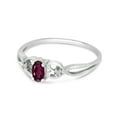 thumbnail image 3 of 14k White Gold Oval Rhodolite Garnet And Diamond Ring, 3 of 6