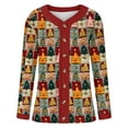 thumbnail image 3 of Atogsazn Womens Christmas Sweater Casual Button Down Knitted Long Sleeve Sweaters Fall Winter Tops Clothing Red L Fashion, 3 of 4
