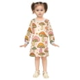 thumbnail image 2 of Girls' long-sleeved dress Retro Mushroom Star Girls' A-line dress with ribbed cuffs Soft and comfortable, 2 of 6