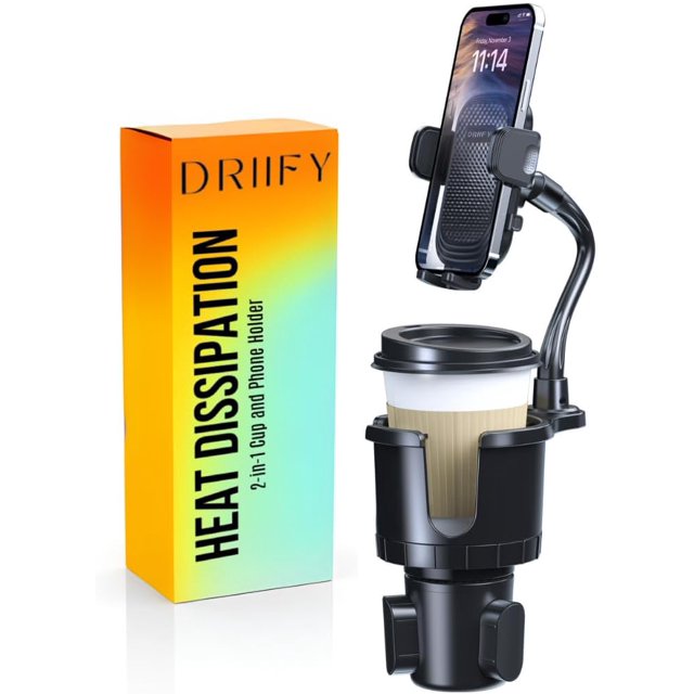 Cup Phone Holder for Car with COOLING FEATURE, Cup Holder Phone Holder, Cup Holder Phone Mount, Phone Cup Holder for Car, Cup Phone Holder, Cell Phone Cup Holder, Cupholder Phone Holder for Car
