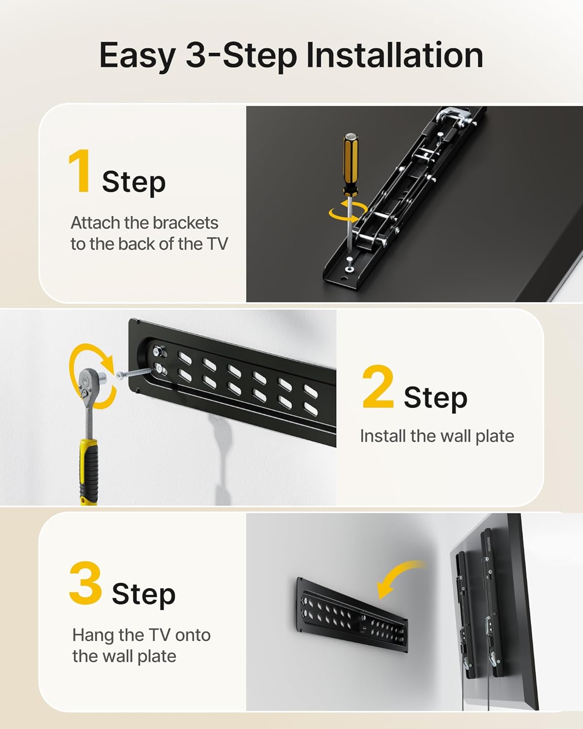 monTEK Ultra Slim Tilting TV Wall Mount Bracket for 43–95" Flat & Curved TVs – 1.2" Low Profile, Anti-Glare Tilt, Holds 150 lbs, Supports VESA 800x400, Fits 16"/18"/24"/32" Studs