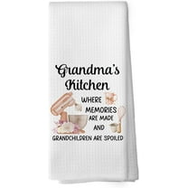 Grandma Gifts Kitchen Towels - Mothers Birthday Dish Towels Gifts from Grandkids, Best Grandma Decorative Absorbent Dishcloths Hand Towels for Bathroom Kitchen Decor 18x26 Inches