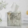 thumbnail image 2 of nu steel Stone Hedge Resin Decorative Square Tissue Box Cover Holder for Bathroom Vanity Countertops, 2 of 6