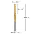 thumbnail image 2 of 10pcs Titanium Coat Carbide End Mill Engraving Milling Cutter Cnc Router Bits For Pcb Machine, 1/8 Inch Shank 2.5mm, 2 of 5
