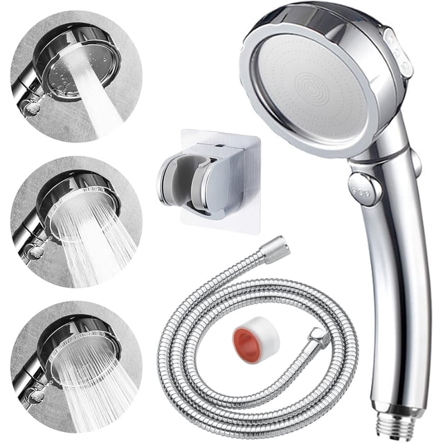High Pressure Handheld Shower Head Detachable Shower Head with SelfAdjustable Holder RV Handheld Shower Head with Hose and On Off Switch ()