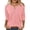 C-Pink683, variant on DHFJKG Henley Shirts For Women Solid Color 3/4 Sleeve T Shirt Spring Summer Loose Fit Basic Tee Soft Daily Wear Stylish Tops