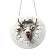 thumbnail image 2 of YOHAVEN Round Acrylic Reindeer Christmas Ornament, Festive Hanging Wall Decoration for Tree, Mantel, Fireplace, Office, Home Holiday Decor, Colorful Christmas Pendant Gift Idea, 2 of 6
