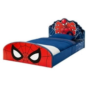 Marvel Spider-Man Upholstered Twin Bed by Delta Children, Red/Blue
