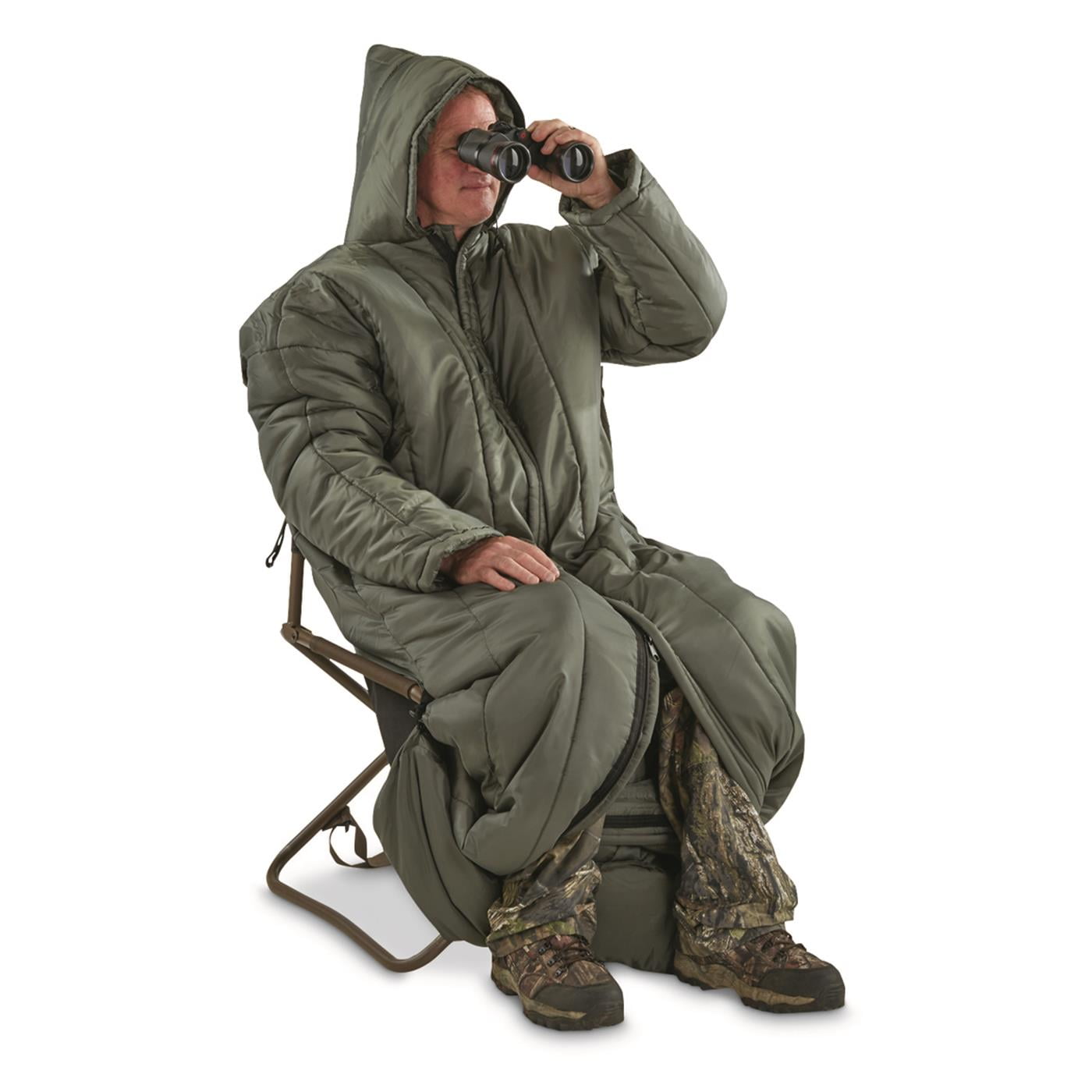 Guide Gear Sportsman's Sleeping Bag with Arms Green
