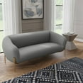 thumbnail image 5 of LeisureMod Three-Seater Sofa Upholstered in Velvet Wide Couch with Powder-Coated Gold Iron Legs Padded Seat and Back for Modern Home, Living Room, Office Zuno Collection, 5 of 11