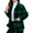 Dark Green, variant on Women’s Plaid Sherpa Coat Winter Long Sleeve Lapel Collar Loose Fit Grid Pattern Casual Outerwear S-2XL