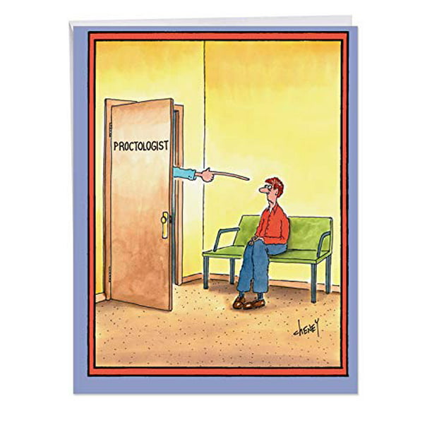 NobleWorks Proctologist - Jumbo Funny Get Well Card with Envelope (85 x 11  Inch) - Cartoon Greeting Feel Better Soon J7787 