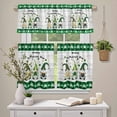 thumbnail image 6 of Kitchen Tier and Valance Curtains Set,St. Patrick''s Day Dwarf Gold Coin Green Clovers 3 Piece Rod Pocket Curtain Valances Short Drapes Country White Plank Window Tiers for Bedroom Bathroom De, 6 of 8