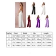 thumbnail image 4 of IBTOM CASTLE Women's Sexy High Waisted V-Neck Halter Wide Leg Long Pants Jumpsuit XL Wine Red, 4 of 8
