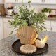 thumbnail image 5 of Cesta de almacenamiento tejida con forma de concha | Jarrón de flores artesanal de cuerda de papel natural | Soporte para macetas para decoración del hogar, 5 of 6