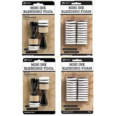 Ink Blending Tool - Mini Ink Blending Tool-1 Round (2 Mini Ink Blending Tool With 2 Sets Replacement Foams)