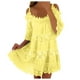 thumbnail image 1 of Vestido largo de encaje con hombros descubiertos para mujer: falda escalonada, mangas con volantes, elegante para bodas y fiestas, 1 of 4
