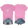 thumbnail image 4 of NAMTYQX Blouses for Women Casual Graphic Muster Short Sleeve Light Loose Fit Airoft Trendy Plus Size Crewneck Shirts for Women Pink Size M, 4 of 5
