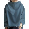 thumbnail image 2 of Womens Oversized Sweatshirts Stand Collar Pullover Long Sleeve Hoodies Tops Fall Fashion Clothes Peacock Blue XXL, 2 of 9