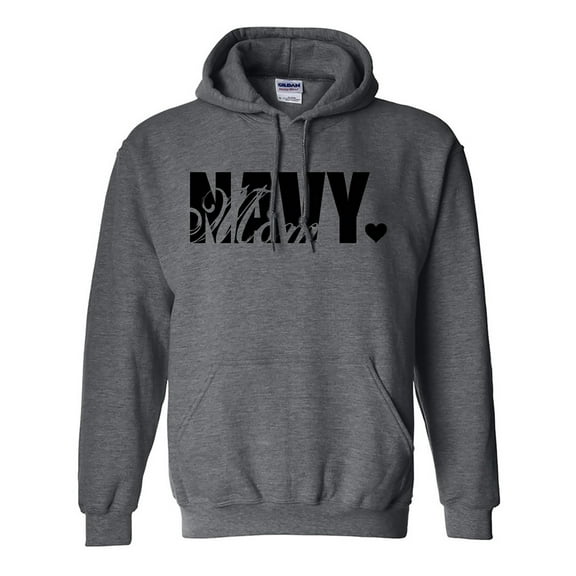 Navy Mom Hooded Sweatshirt