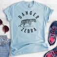 thumbnail image 2 of Danger Zebra Shirt, Unisex Women's Men's Shirt, Tiger Shirt, Cute Animal Lover Shirt, Heather Light Blue, Medium, 2 of 6
