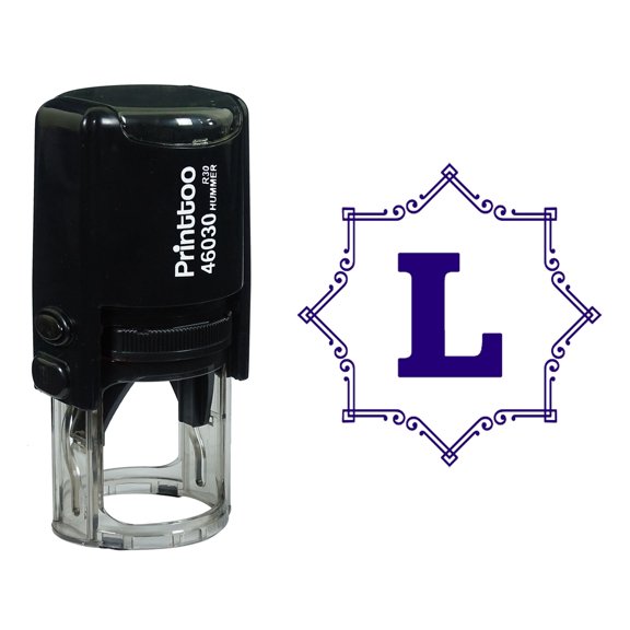 Printtoo Octagon Celtic Swirl Frame Alphabet L Monogram Self Inking Rubber Stamp Office Stationary
