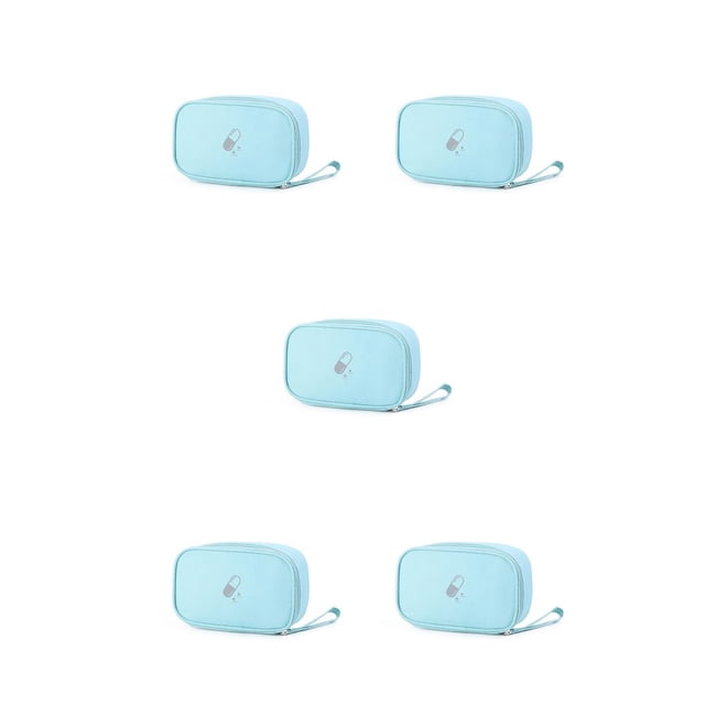 tamizeot Medical Kit Fabrics Household Emergency First Aid Box Capacity Storage Bag Home Boxes Travel Survival Car Camping Blue Small Size 5Set