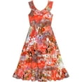 thumbnail image 1 of Girls Dress Floral Cotton Casual Summer Beach Sundress 6 Years, 1 of 6