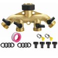 thumbnail image 1 of Y Tap Selector 4 Outlet Valves, Brass Tap Connector 4 Way Distributor Hose Splitter Splitter, 1 of 1
