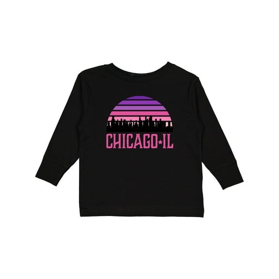 Inktastic Chicago Gifts Souvenirs for Kids Girls Long Sleeve Toddler T-Shirt