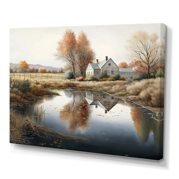 Designart Small River To The Farm I Canvas Wall Art