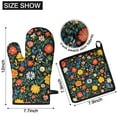 thumbnail image 6 of Pioneer Flower Kitchen Oven Mitt and Pot Holder Sets 2 Pcs for Baking, Cooking and Grilling, Heat Resistant Up To 392 °F, 6 of 7