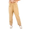 thumbnail image 1 of Pantalones casuales de mujer Color puro botón cintura elástica pantalones largos sueltos para mujer para uso diario al aire libre, 1 of 5