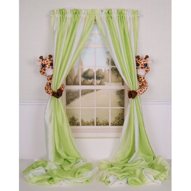 Juego de 2 Corbatas de Cortina de Jirafa Curtain Critters Inc jungla Safari zoológico