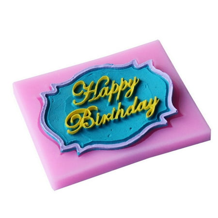 

Happy Birthday silicone mold chocolate fondant cake decor Tools baking utensils
