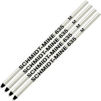Schmidt 635 D1 Mine Ballpoint Refill - Black Ink (Medium Tip 0.7mm) - Pack of 4
