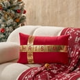 thumbnail image 2 of Btomtd 19.6x11.8 in Suede Material Pillowcase Decorative Pillow Cover for Christmas Day Holiday Ambiance Cushion Cover Use in Living Room Sofa Room Decor Setting, Red, 2 of 6