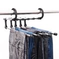 thumbnail image 2 of 1 paquete de perchas para pantalones, tipo S que ahorra espacio para ropa, pantalones, pantalones y organizadores para bufandas, jeans, ropa, pantalones, toallas, negro TUNC Sencillez, 2 of 5