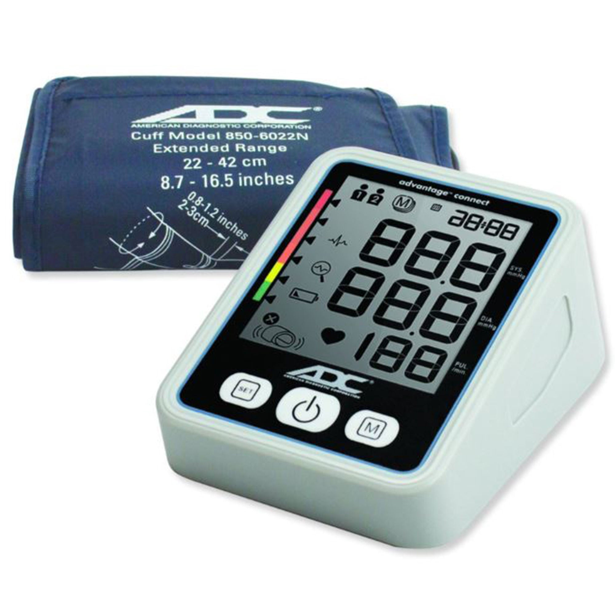 Advantage Connect Wide Range Adult Cuff Arm Home Automatic Digital Blood Pressure Monitor 1-Tube Blue 1 Each