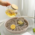 thumbnail image 4 of Bandeja de frutas Xhegex, bandeja de doble drenaje, bandeja de té, bandeja para tazas de té, bandeja grande, bandeja para juego de té, bandeja para almacenamiento de cuencos para sala de estar y, 4 of 8