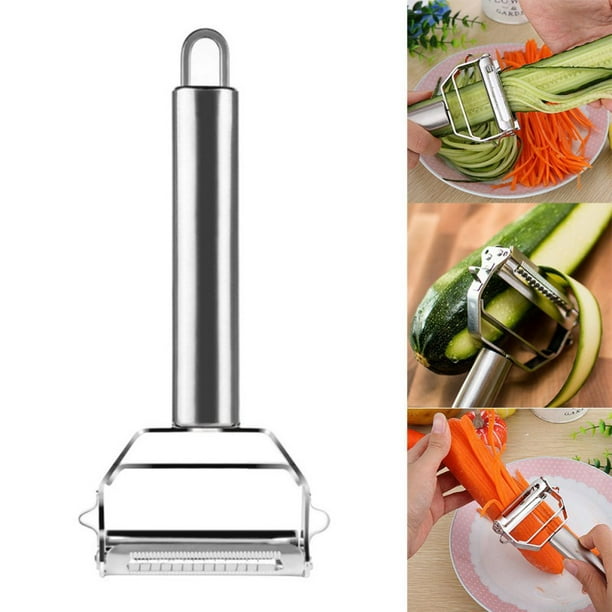 Julienne Peeler Stainless Steel Cutter Slicer with Cleaning Brush Pro