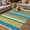 Multicolor, variant on Blue Teal Orange Striped Outdoor Rug for Patio/Deck/Porch, Non-Slip Large Area Rug 5 x 7 Ft, Farmhouse Stripe Indoor Outdoor Rugs Washable Area Rugs, Reversible Camping Rug Carpet Runner