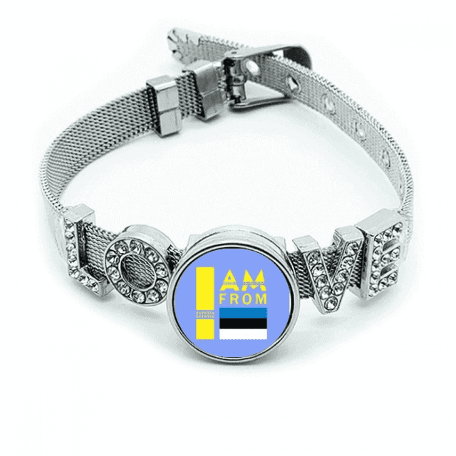 Soy de Estonia Pulsera pulsera pulsera de cristal amor pulsera ajustable