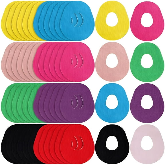 QARUN 48 Pack Adhesive Patches for CGM Sensor,Flexible Patch Easy to Use,Breathable Bandage,Sweatproof Overlay Patch for Long Stay (Various Colors)