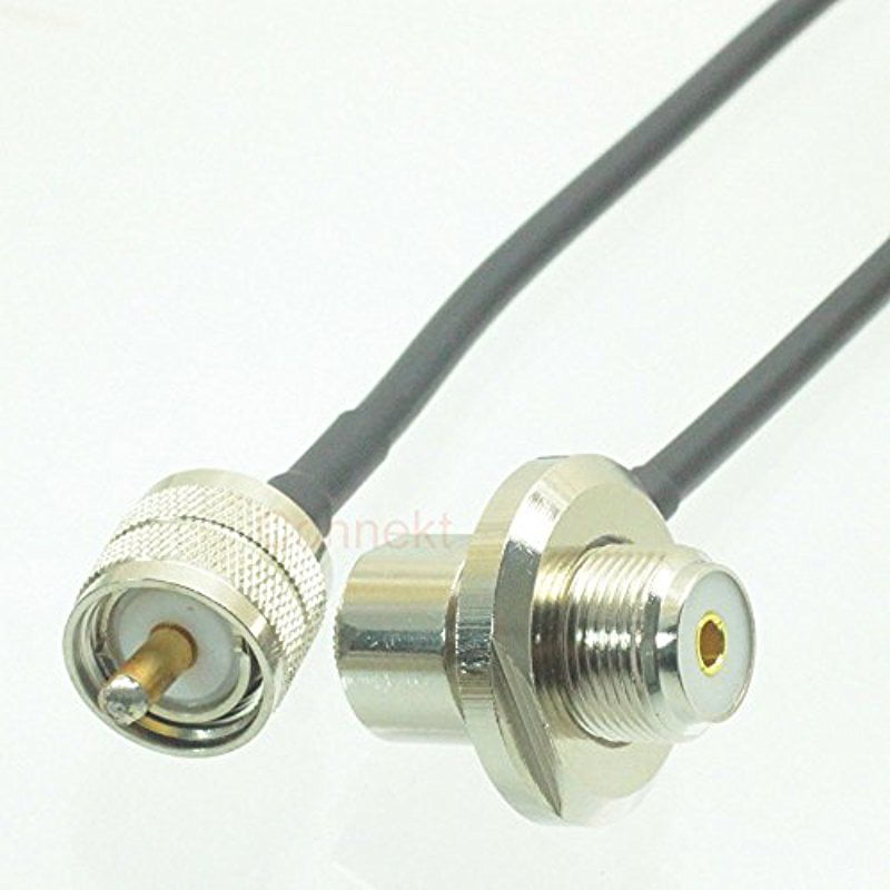 Pl259 UHF to So239 Bulkhead for Car Radio Mobile Antenna Mount Rg58 Cable 10ft for sale online