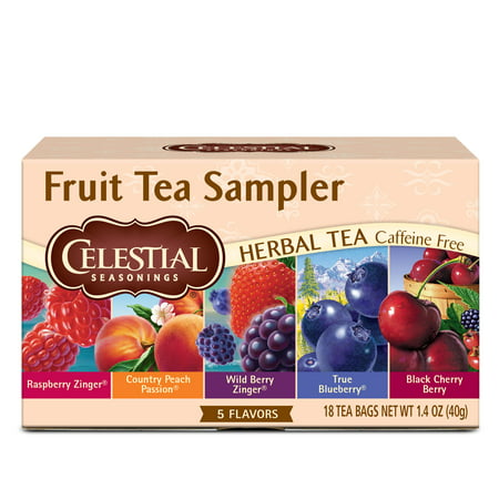 Celestial Seasonings Fruit Tea Sampler Herbal Tea, 18 Count (Best Celestial Seasonings Tea)