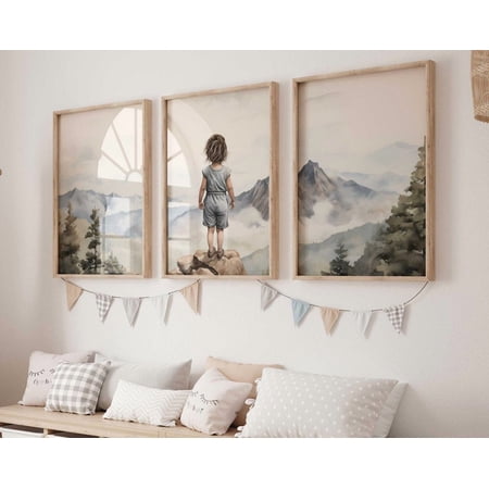 Adventure Toddler Decor Vintage Nursery Camping & Hiking Themed Girl S Room Or Playroom Poster Only