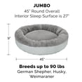 thumbnail image 3 of Furhaven Pet Products Plush & Diamond Print Calming Donut Pet Bed - Gray, Jumbo, 3 of 12